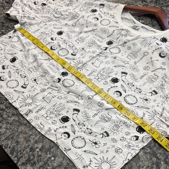 Zumba Fitness White Short Sleeve Graphic Pocket Tee with Black Doodles - Picture 7 of 9